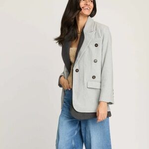 FRENCHMAUVE CLARK LAYERED BLAZER  light gray